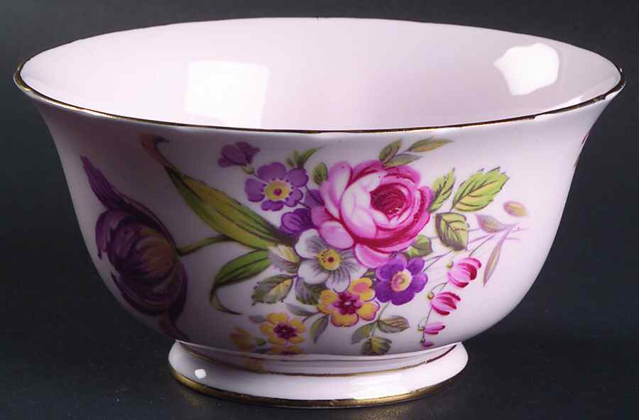 Montrose (Rim, Lt Pink Background) Open Sugar Bowl by Tuscan - Royal Tuscan-1