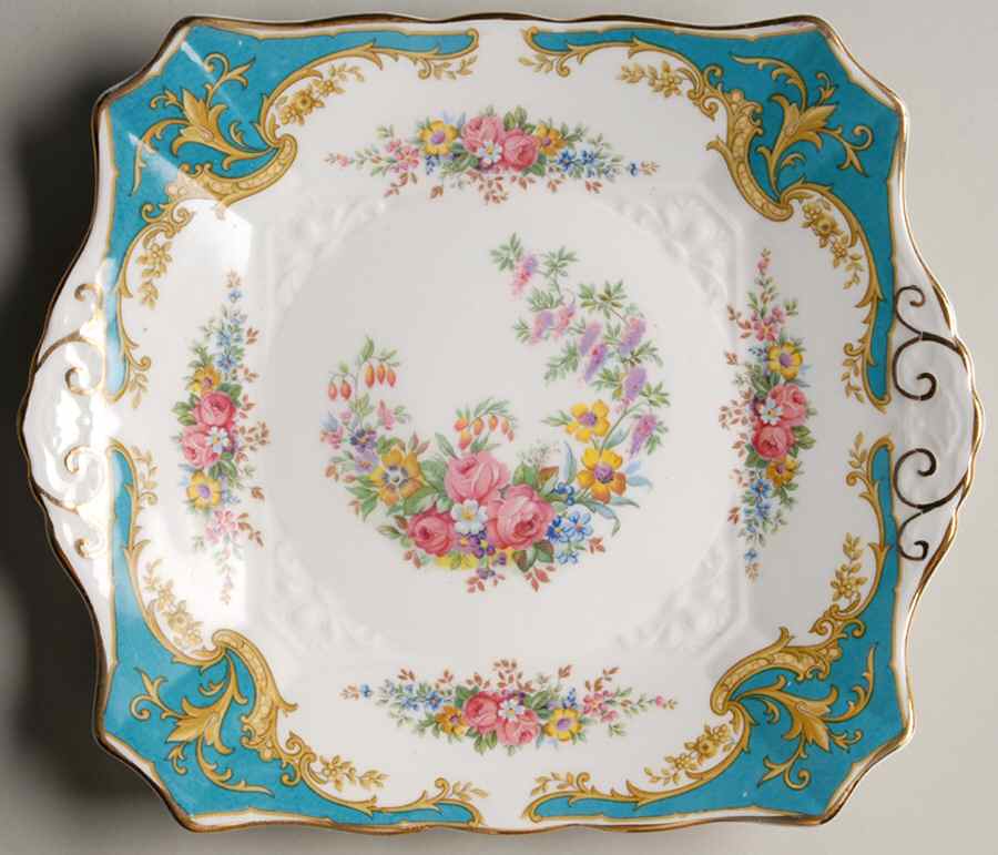 Naples Blue Square Handled Cake Plate by Tuscan - Royal Tuscan-1
