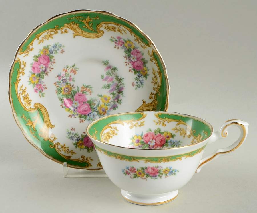 Naples Green Footed Cup & Saucer Set by Tuscan - Royal Tuscan-1