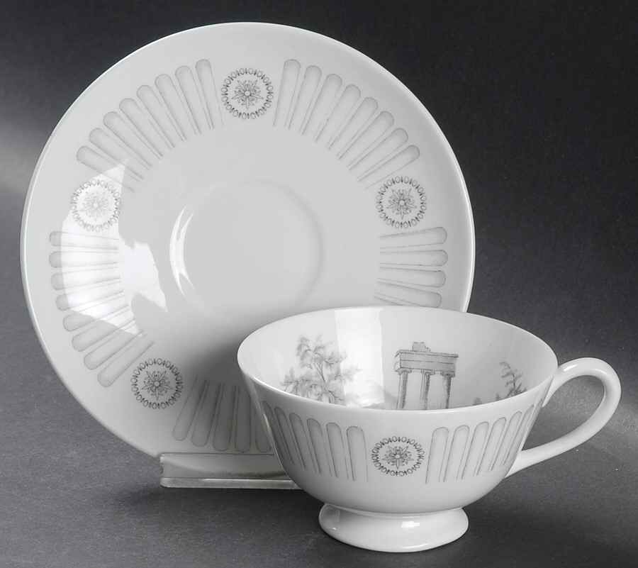 Olympus Footed Cup & Saucer Set by Tuscan - Royal Tuscan-1
