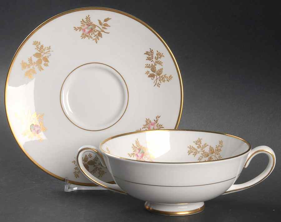 Princess Footed Cream Soup Bowl & Saucer Set by Tuscan - Royal Tuscan-1