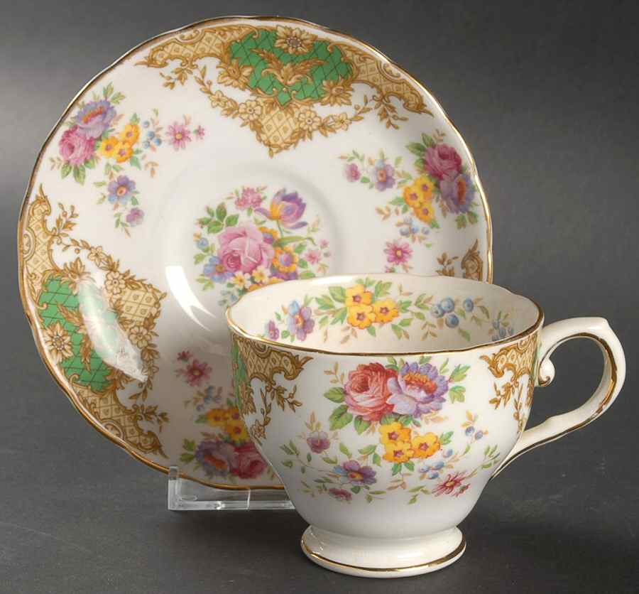 Provence Green Footed Cup & Saucer Set by Tuscan - Royal Tuscan-1