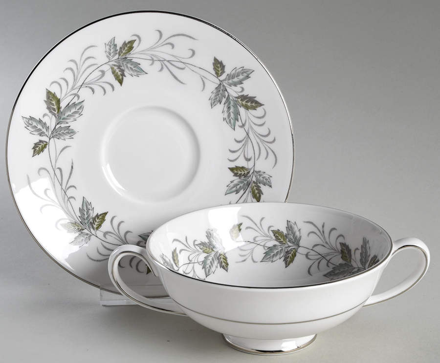 Rondeley Footed Cream Soup Bowl & Saucer Set by Tuscan - Royal Tuscan-1