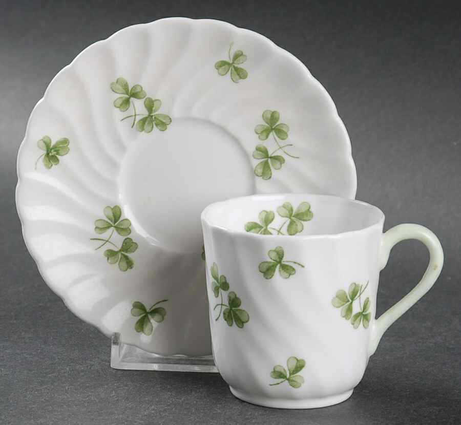Shamrock Flat Demitasse Cup & Saucer Set by Tuscan - Royal Tuscan-1