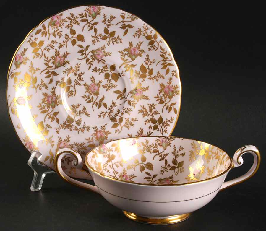 Sunshine Footed Cream Soup Bowl & Saucer Set by Tuscan - Royal Tuscan-1