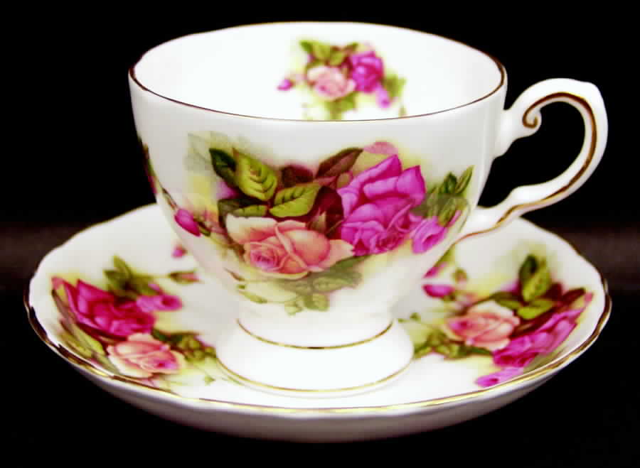 Victoria Rose Footed Cup & Saucer Set by Tuscan - Royal Tuscan-1