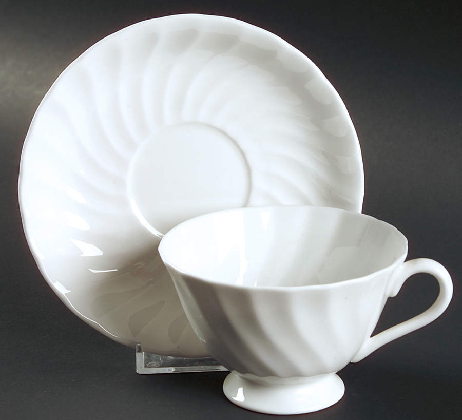 Whitecliffe Footed Cup & Saucer Set by Tuscan - Royal Tuscan-1