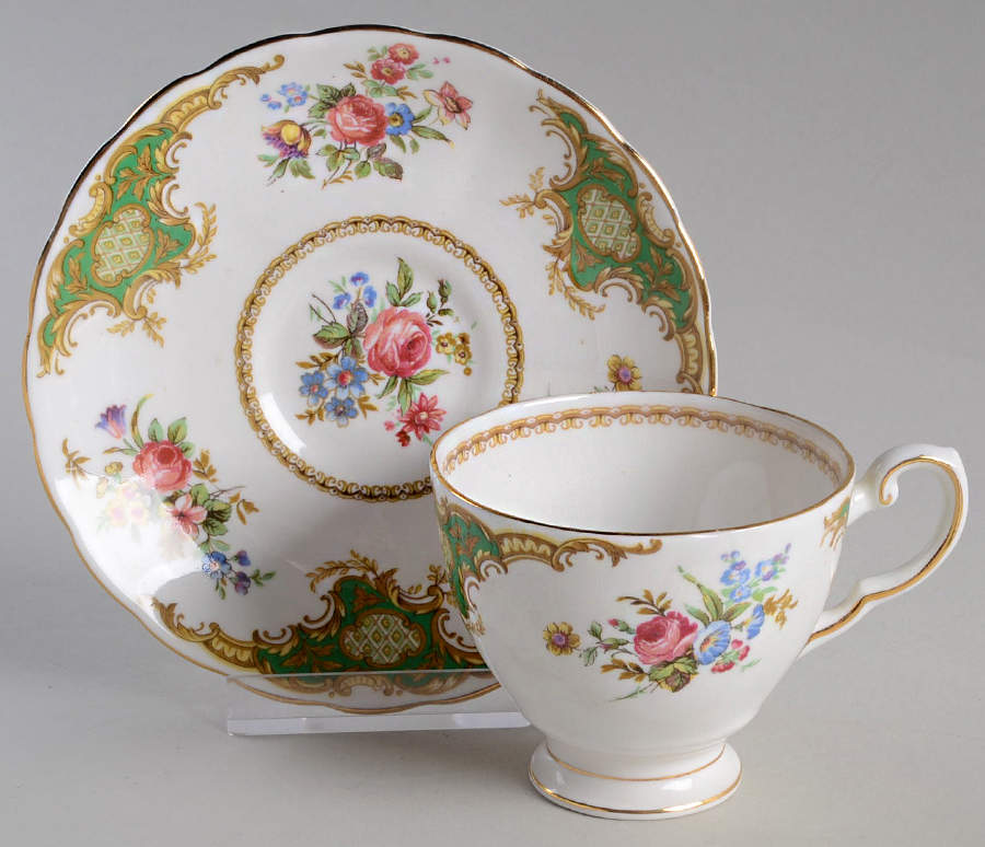 Windsor Green Footed Demitasse Cup & Saucer Set by Tuscan - Royal Tuscan-1