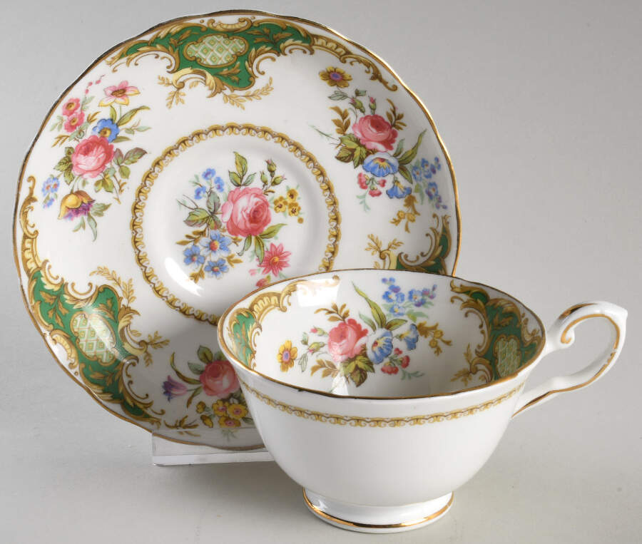 Windsor Green Footed Cup & Saucer Set by Tuscan - Royal Tuscan-1