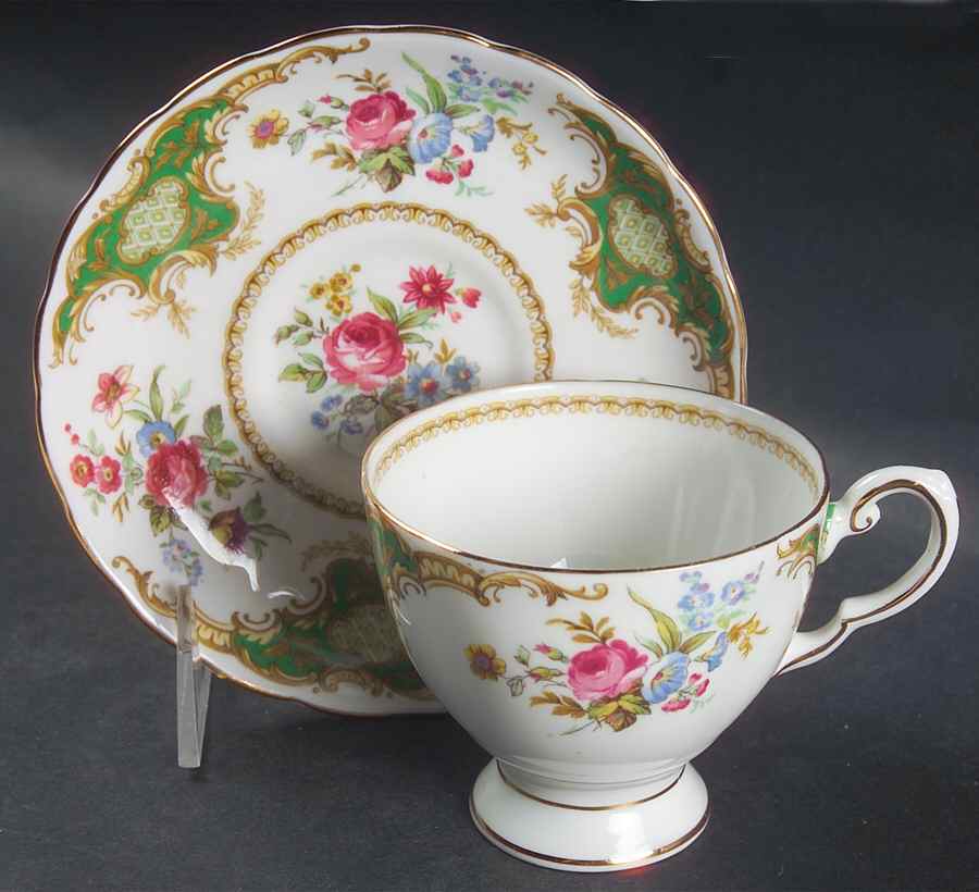 Windsor Green Footed Cup & Saucer Set by Tuscan - Royal Tuscan-1