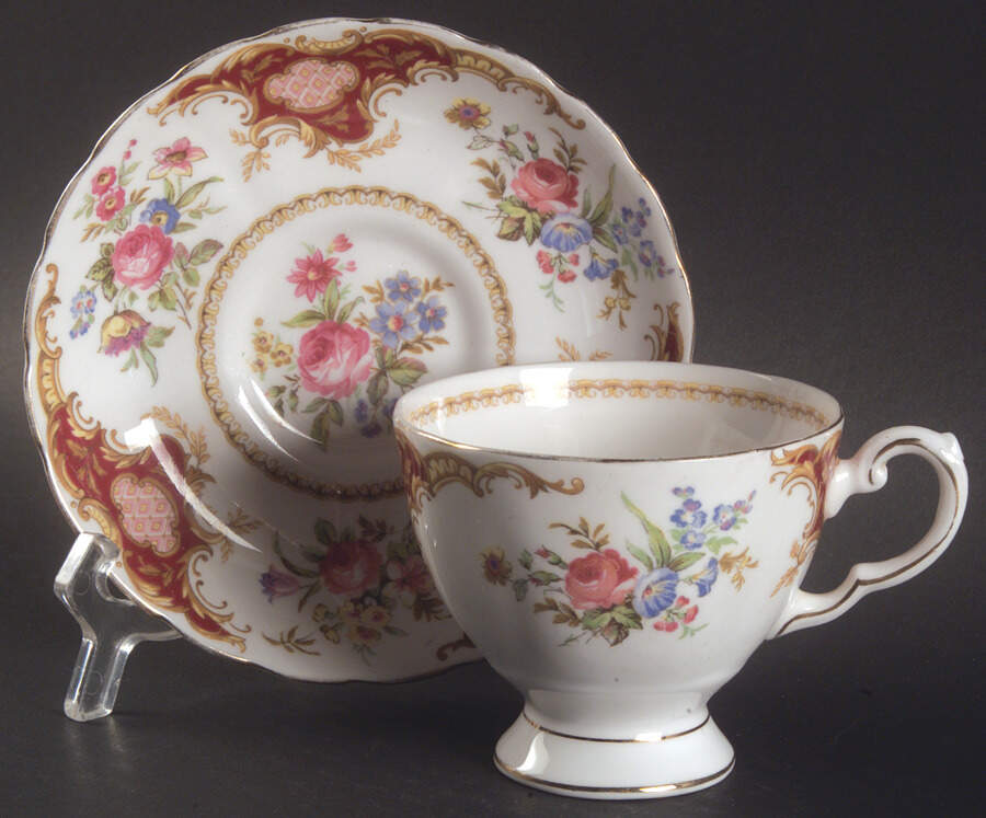 Windsor Red Footed Cup & Saucer Set by Tuscan - Royal Tuscan-1