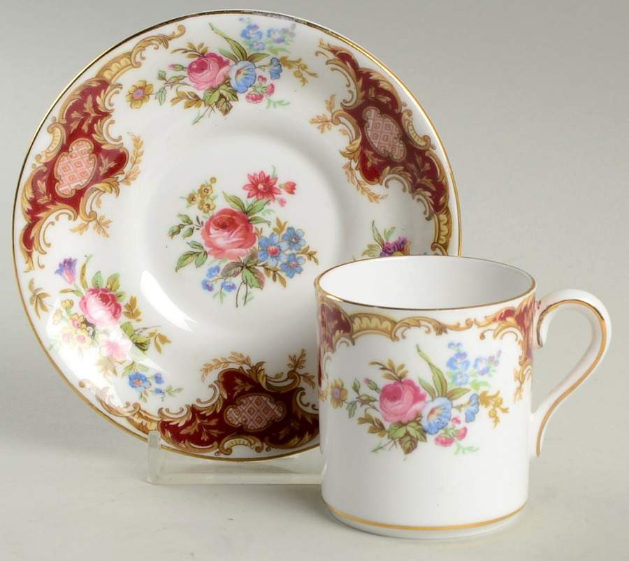 Windsor Red Flat Demitasse Cup & Saucer Set by Tuscan - Royal Tuscan-1