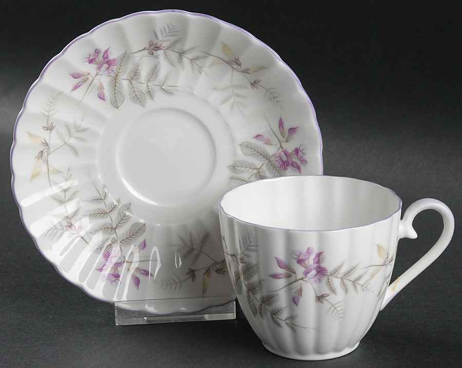 Wisteria Flat Cup & Saucer Set by Tuscan - Royal Tuscan-1