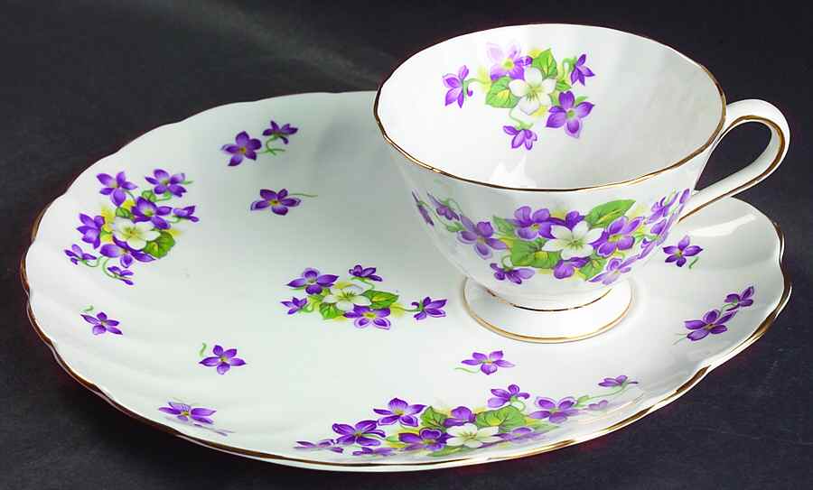 Woodland Violet Snack Plate & Cup Set by Tuscan - Royal Tuscan-1