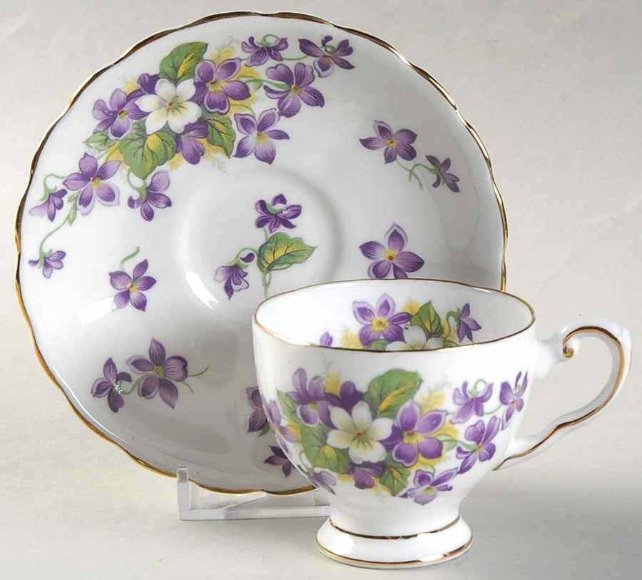 Woodland Violet Footed Demitasse Cup & Saucer Set by Tuscan - Royal Tuscan-1