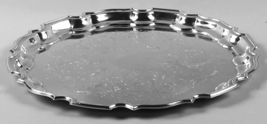 Silverplate Hollowware Round Silverplate Tray by Towle Silver-1