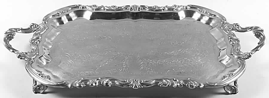 Silverplate Hollowware Medium Footed Waiter Tray by Towle Silver-1