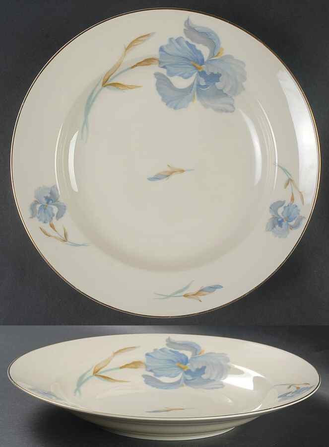 4704 (Blue Flowers) Large Rim Soup Bowl by Thomas-1