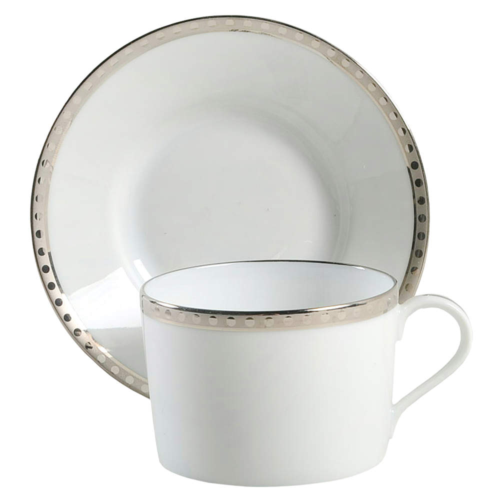 Platinum Band Flat Cup & Saucer Set by Tiffany-1