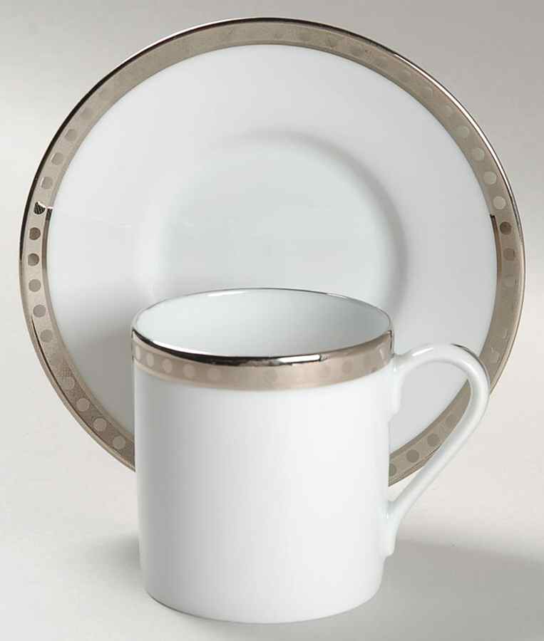 Platinum Band Flat Demitasse Cup & Saucer Set by Tiffany-1
