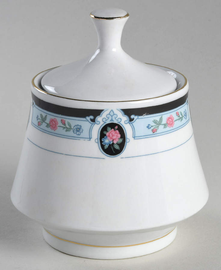 Cameo Rose Sugar Bowl & Lid by Tienshan-1