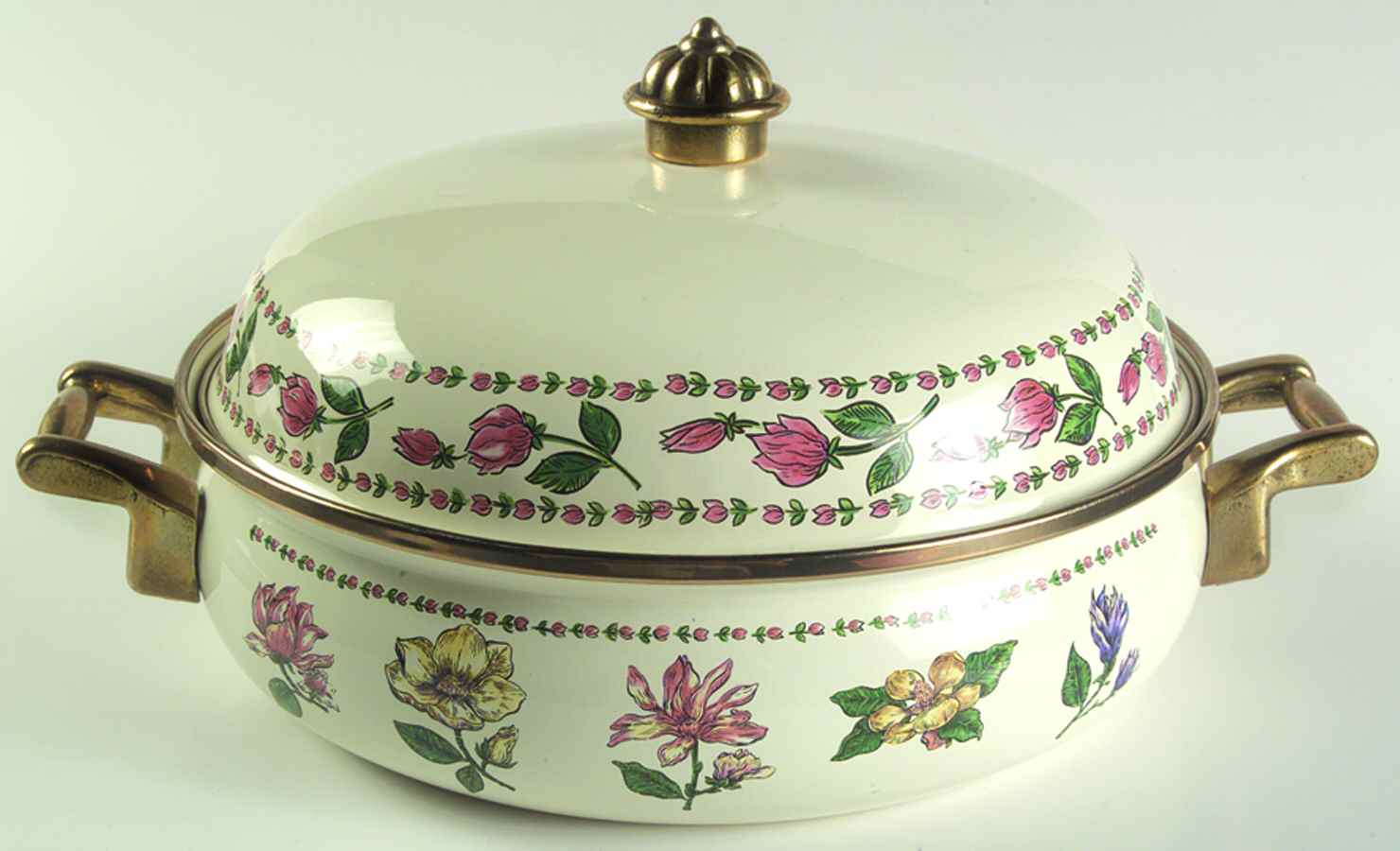 Botanical Gardens 2.5 Quart Metal Round Covered Casserole by Tabletops Unlimited-1