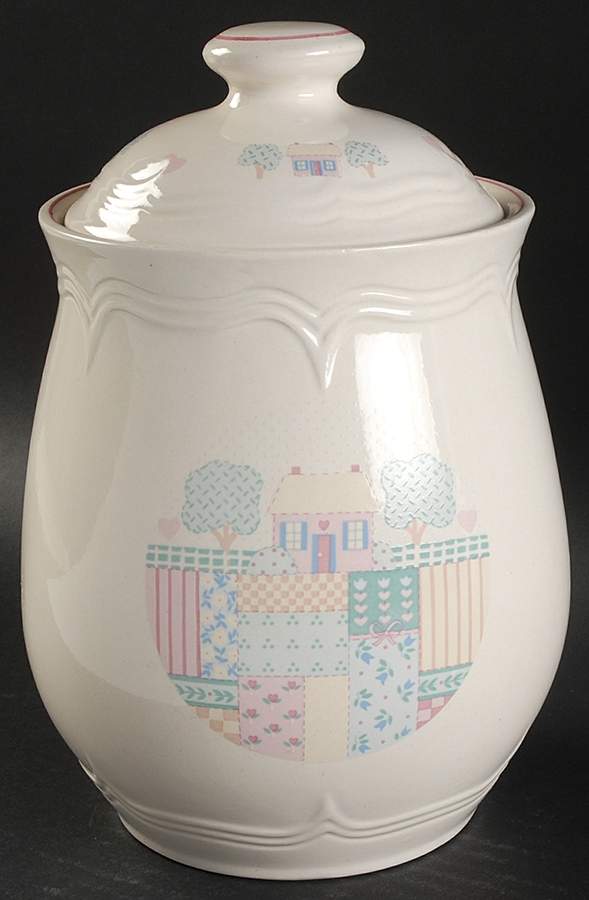 Patchwork Garden Large Canister & Lid by Tienshan-1
