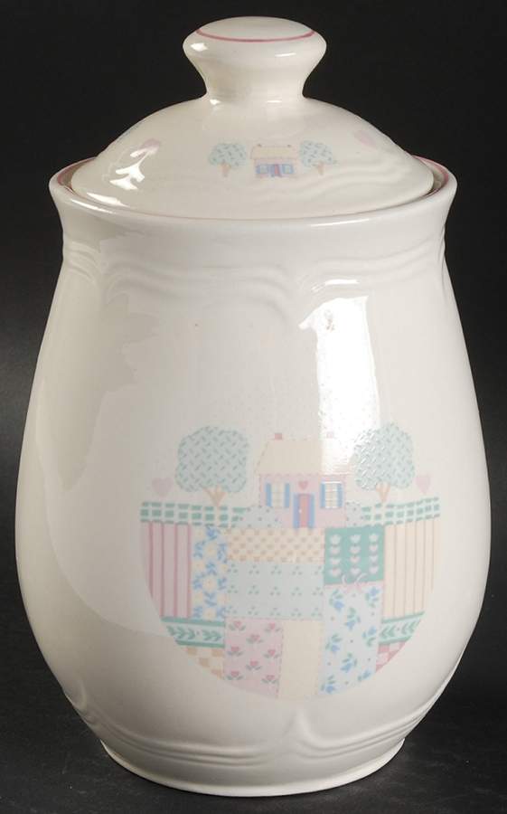 Patchwork Garden Medium Canister & Lid by Tienshan-1