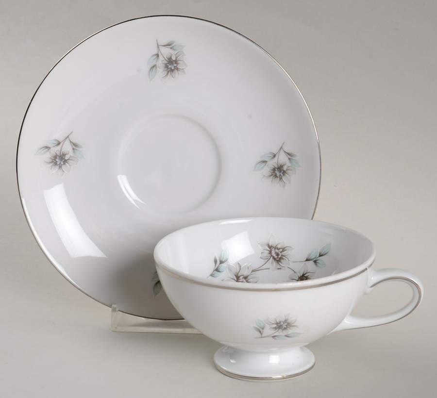 Springtime Footed Cup & Saucer Set by Treasure Chest-1
