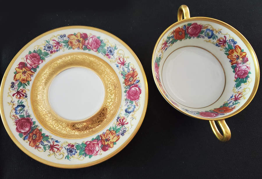 TRV171 Flat Cream Soup Bowl & Saucer Set by Tressemanes & Vogt-1