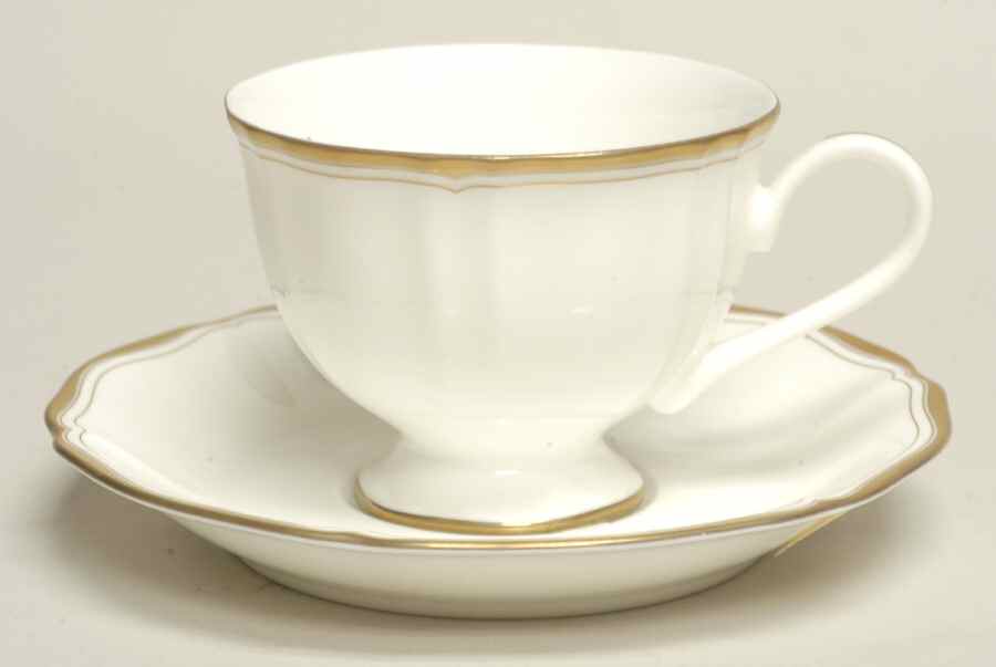 Classic Gold Footed Cup & Saucer Set by Tiffany-1