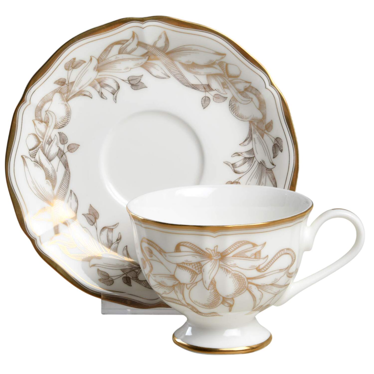 Tiffany Celebration Footed Cup & Saucer Set by Tiffany-1