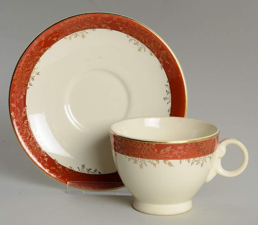 TST288 Footed Cup & Saucer Set by Taylor, Smith & Taylor (Ts&T)-1