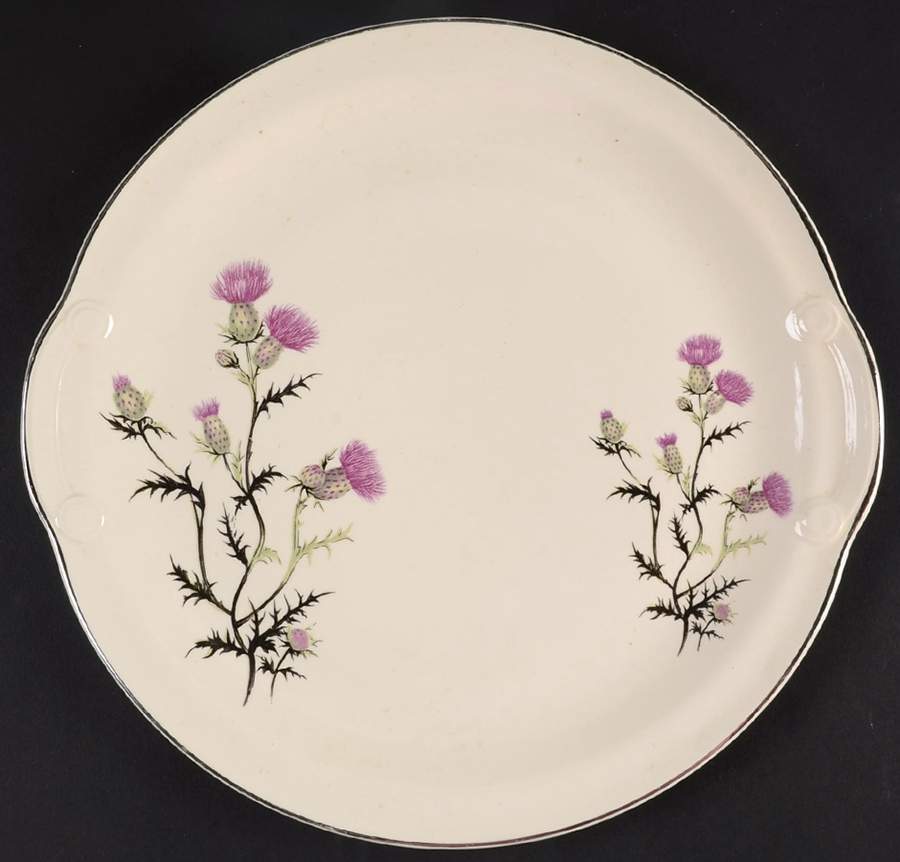 Thistle (Laurel) Cake Plate by Taylor, Smith & Taylor (Ts&T)-1
