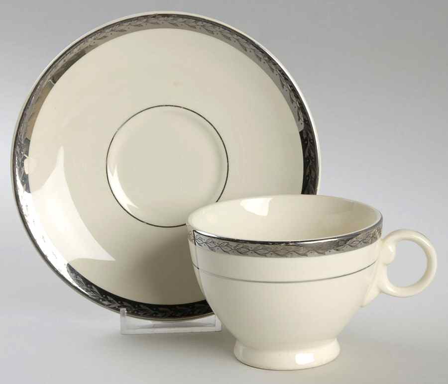 4404 Footed Cup & Saucer Set by Taylor, Smith & Taylor (Ts&T)-1