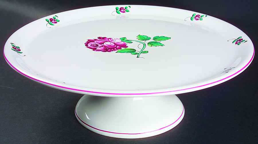 Strasbourg Flowers 12" Diameter Pedestal Cake Stand by Tiffany-1