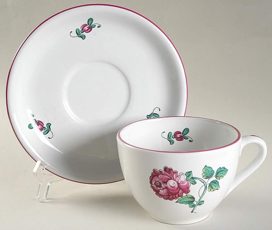 Strasbourg Flowers Flat Cup & Saucer Set by Tiffany-1