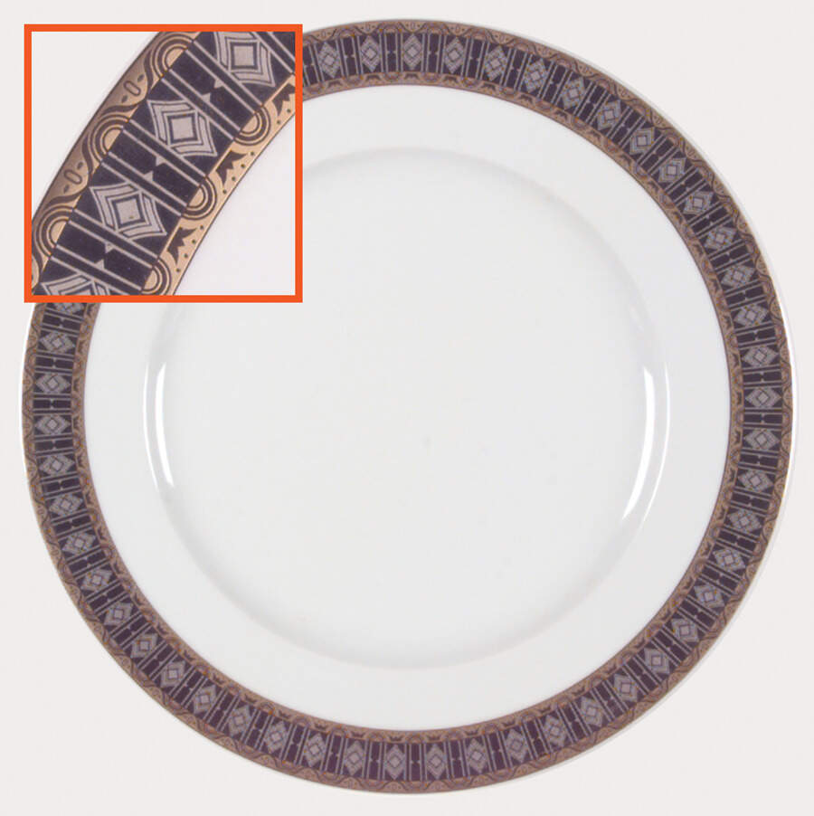 Platinum with Gold Dinner Plate by Thun-1
