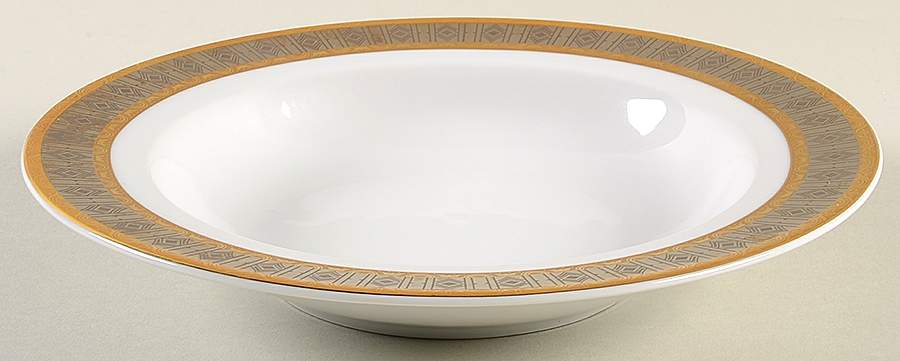 Platinum with Gold Rim Soup Bowl by Thun-1
