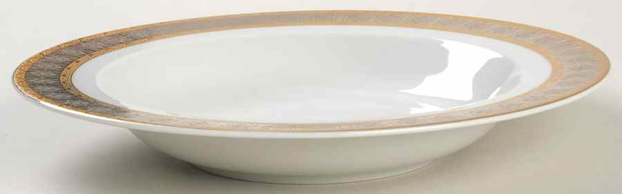 Platinum with Gold Large Rim Soup Bowl by Thun-1