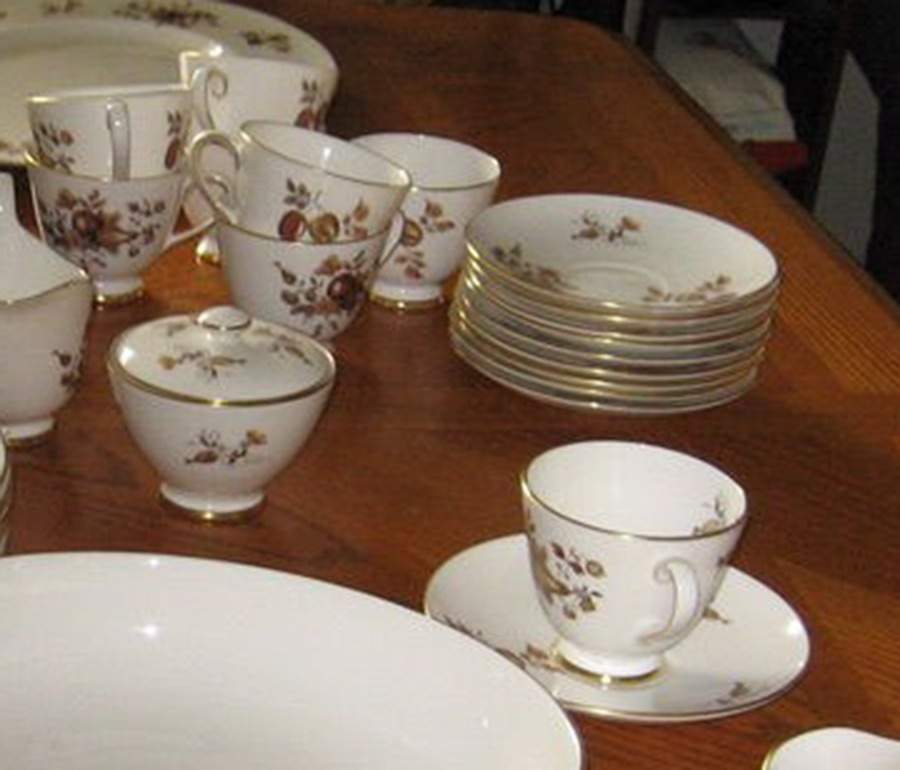 Golden Fruit Footed Cup & Saucer Set by Tuscan - Royal Tuscan-1