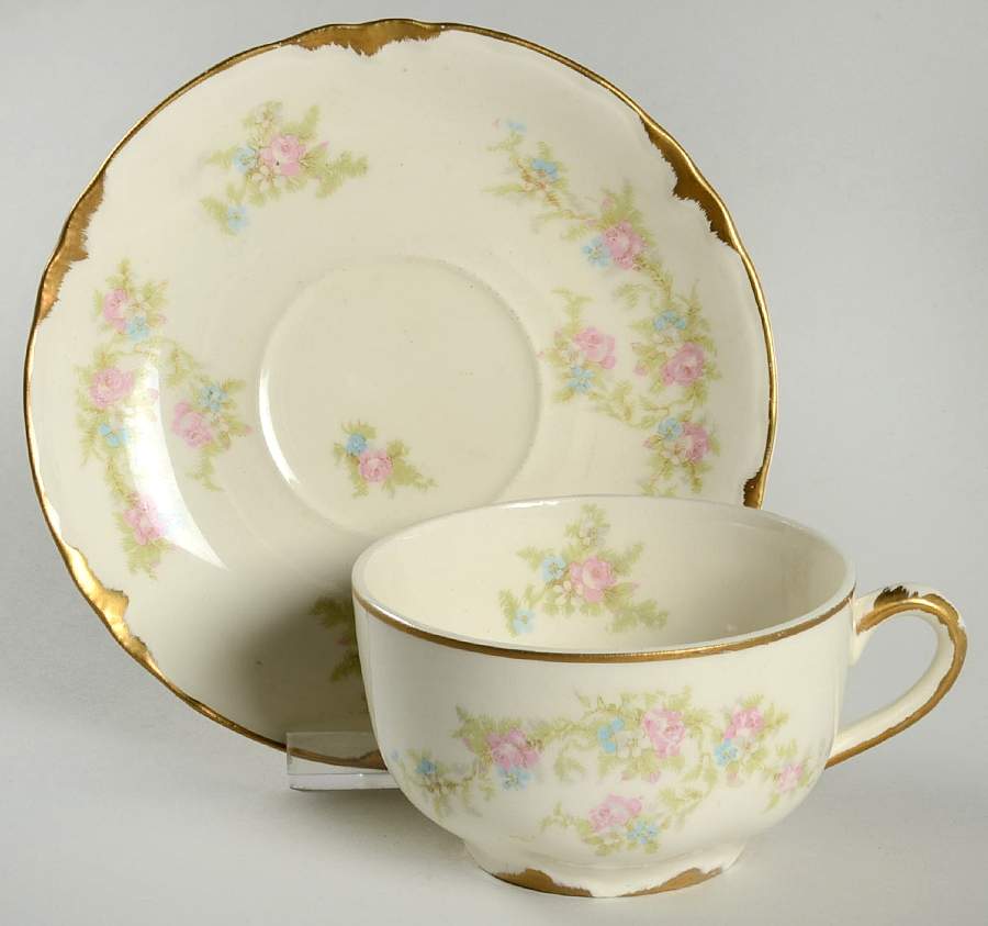 1696 Flat Cup & Saucer Set by Taylor, Smith & Taylor (Ts&T)-1
