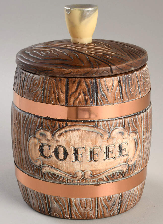 Barrel Coffee Canister & Lid by Treasure Craft-1