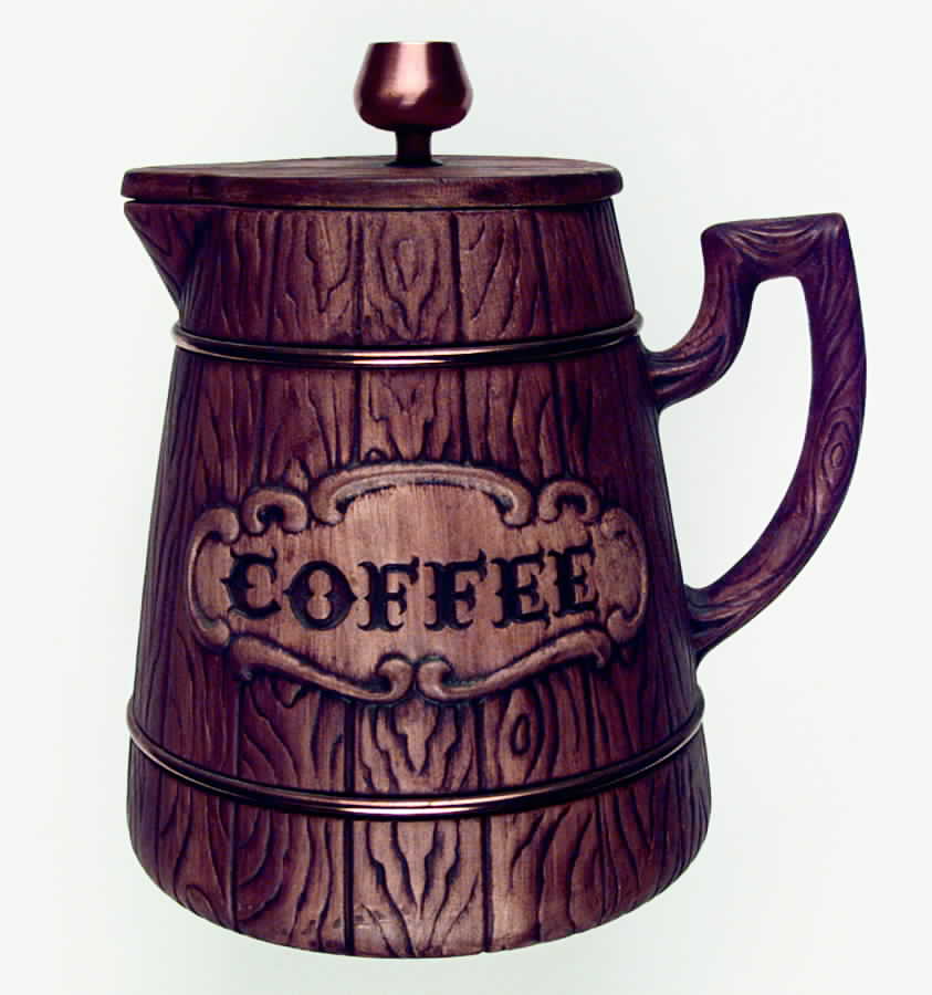 Barrel Coffee Pot & Lid by Treasure Craft-1