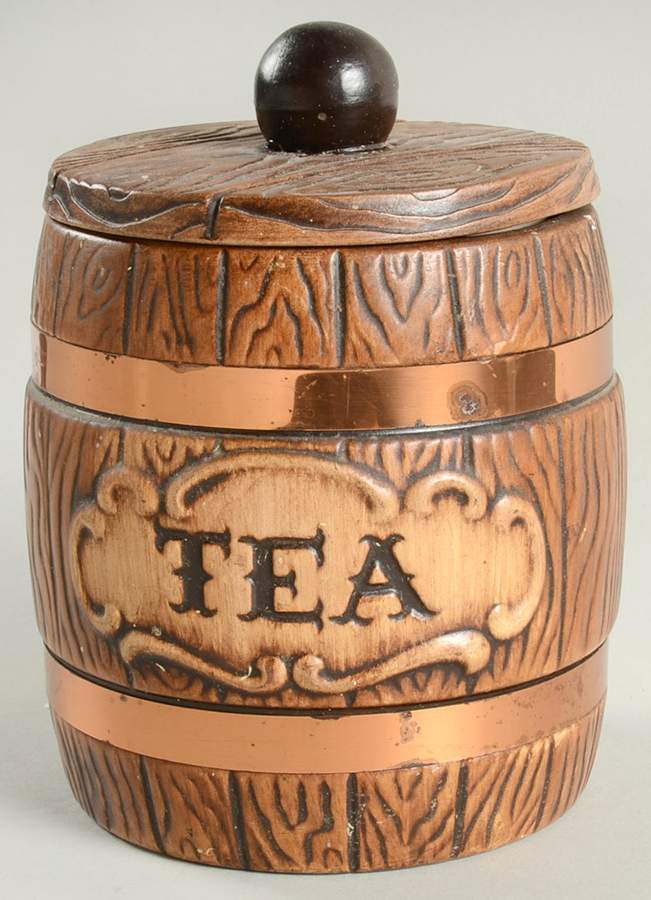 Barrel Tea Canister & Lid by Treasure Craft-1