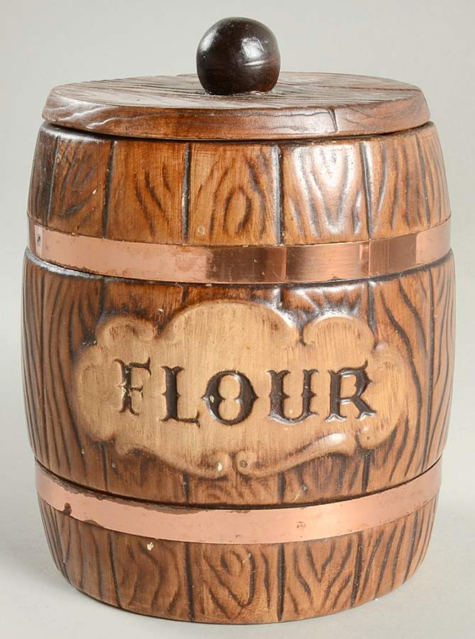 Barrel Flour Canister & Lid by Treasure Craft-1