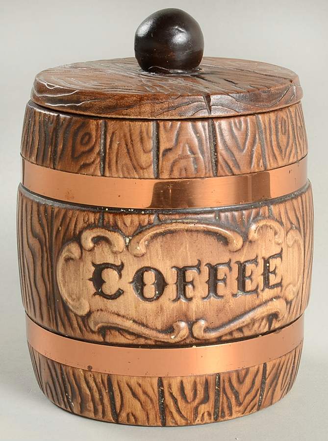 Barrel Coffee Canister & Lid by Treasure Craft-1