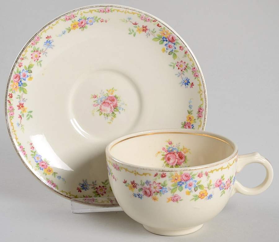 TST298 Footed Cup & Saucer Set by Taylor, Smith & Taylor (Ts&T)-1