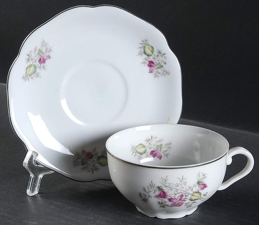 Violet Fantasy Flat Cup & Saucer Set by Toscport-1