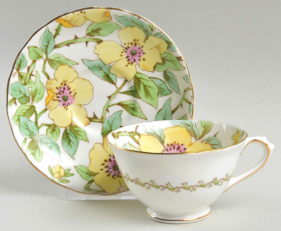 British Columbia Dogwood Footed Cup & Saucer Set by Tuscan - Royal Tuscan-1